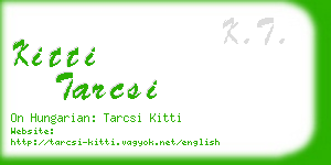 kitti tarcsi business card
